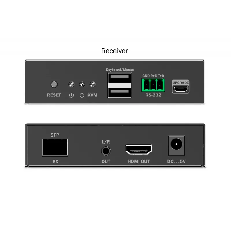 Vastaanotin Digitus HDMI Fiber KVM IP Receiver 4K/60Hz johdollinen USB