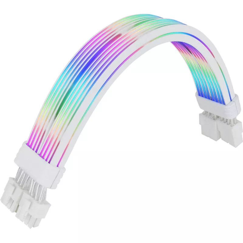 Thermaltake Tt Mod ARGB Snow Cable, 8-pin, 300 mm, valkoinen