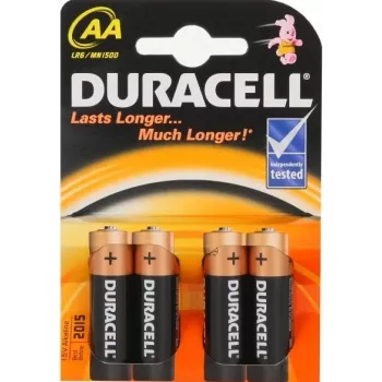Alkaliparisto Duracell AA LR6 1,5 V, 4 kpl:n pakkaus