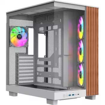 PC-kotelo Thermaltake View 380 XL WS ARGB Snow White — Midi-Tower, ATX-tuki, ikkunalla