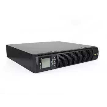 Keskeytymätön virtalähde Green Cell UPS13 — online-kaksoismuunnos-UPS, 1000 VA / 900 W, puhdas sini, 6 AC-lähtöä, LCD, 2×12V 9Ah akut