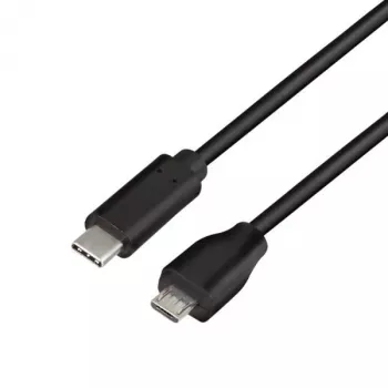LogiLink - USB-kaapeli - USB 2.0 Type-C (M) - Micro-USB 2.0 (M) - USB 2.0 - 15 V - 3 A - 1 m - musta (CU0197)