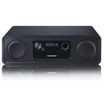 Mikro-HiFi-järjestelmä BLAUPUNKT MS20BK — CD/MP3/WMA, Bluetooth 5.0, UKW, USB, MicroSD, 2×20W RMS, AUX, RCA, LED-näyttö, 100–240V, musta