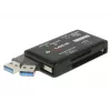 DeLOCK SuperSpeed USB -kortinlukija CF SD Micro SD MS M2 xD 5 Gbps