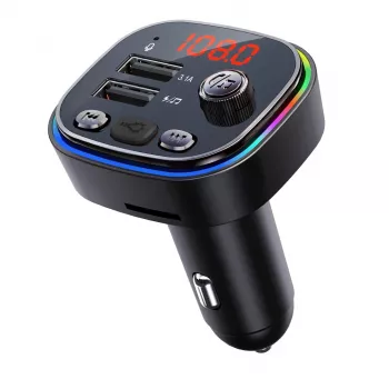 FM-lähetin VAKOSS TC-B439K Bluetooth USB, 87,5–108 MHz, microSD/USB-toisto, 5V/3,1A lähtö, RGB-näyttö