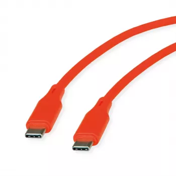 ROLINE USB 2.0 kaapeli C-C ST/ST silikoni 60W 1m oranssi - kaapeli - digitaali/data (11.02.9124)
