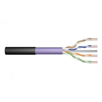DIGITUS Professional asennuskaapeli - bulk-kaapeli - 500 m - UTP - CAT 6 - halogeeniton, ulkokäyttöön, kestävä - musta