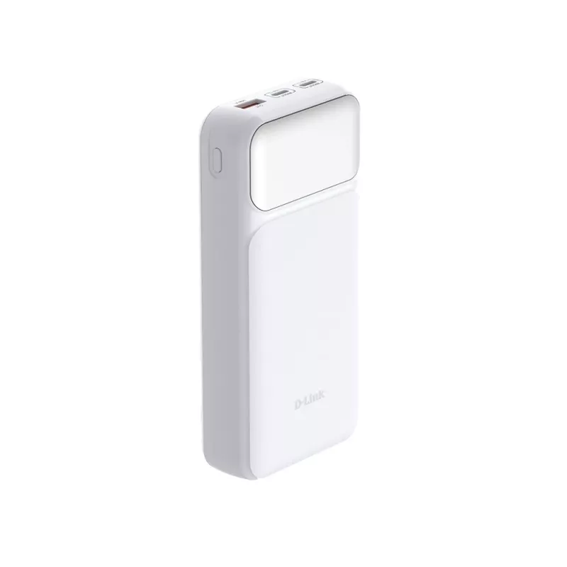 Varavirtalähde D-Link DPP-201 — 20000 mAh, 1× USB-A, 2× USB-C, valkoinen