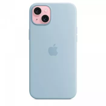 Silikonikotelo Apple iPhone 15 Plus vaaleansininen MagSafe
