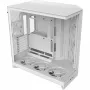 PC Midi Tower -kotelo NZXT H9 Flow RGB+ — valkoinen, tukee ATX/EATX/Micro-ITX, karkaistu lasi, 3x140 mm edessä + 1x120 mm takana tuulettimet