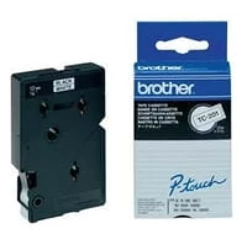 Brother Gloss Laminated Labelling Tape - 12 mm, musta/valkoinen, 10 kpl:n pakkaus merkintänauha TC
