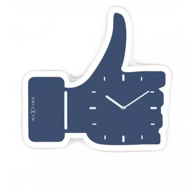 NeXtime seinäkello 3072bl Thumbs up, 40,5x41,5 cm, seinäkello, sininen/hopea