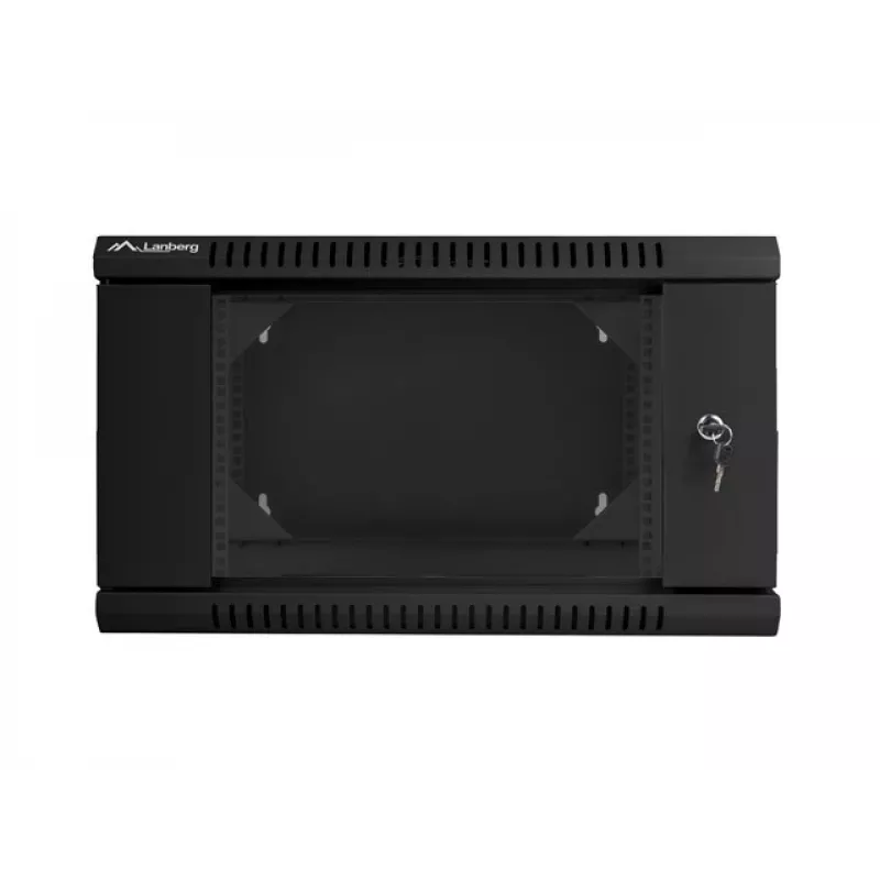 Seinäkiinnitteinen räkki LANBERG WF02-6606-10B 6U 600x374,3x600 mm ruostumaton teräs musta