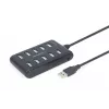 USB-keskitin Gembird UHB-U2P10P-01 — 10-porttinen USB 2.0 -keskitin