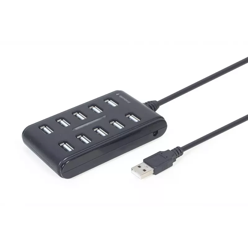 USB-keskitin Gembird UHB-U2P10P-01 — 10-porttinen USB 2.0 -keskitin