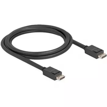 Delock - DisplayPort-kaapeli - DisplayPort (M) lukittu - DisplayPort (M) lukittu - DisplayPort 2.1 - 1,8 m - tukee 16K 60 Hz (15 360 x 8 640), jopa 80 Gbps tiedonsiirto
