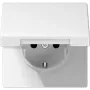 JUNG LS 1520 BFKL WW SCHUKO-pistorasia kansilevyllä, valkoinen