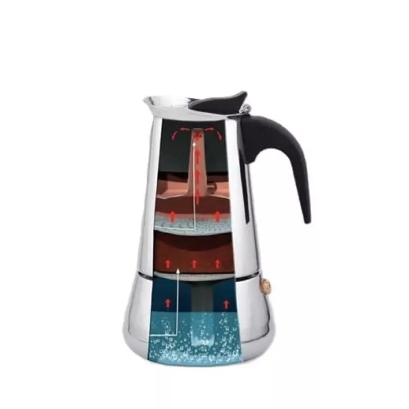 Mokkapannu Maestro MR-1660-9, liesikahvinkeitin 6 kupille, musta