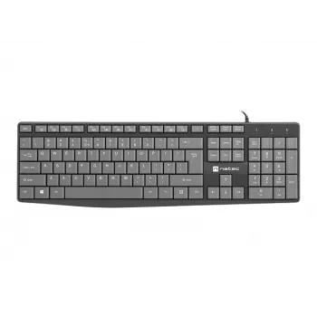 Johdollinen täysikokoinen näppäimistö NATEC NKL-1507 USB QWERTY US International harmaa/musta, 105 näppäintä, numeronäppäimistö