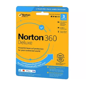 Norton 360 Deluxe | 3 laitetta | 1 vuosi | 25 GB pilvitallennustilaa | EU