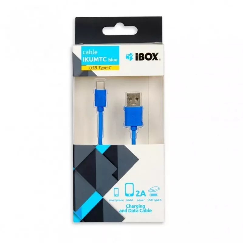 IBOX USB A - USB C -kaapeli IKUMTCB — 1 m, USB 2.0, sininen
