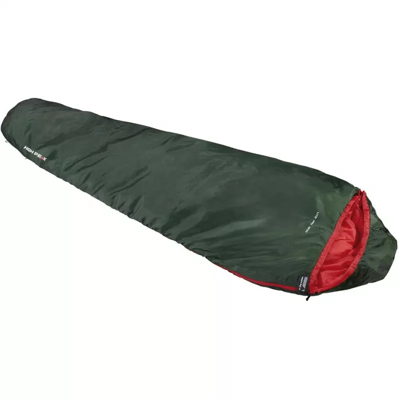High Peak Lite Pak 1200 makuupussi polyesteri vihreä, punainen 23263