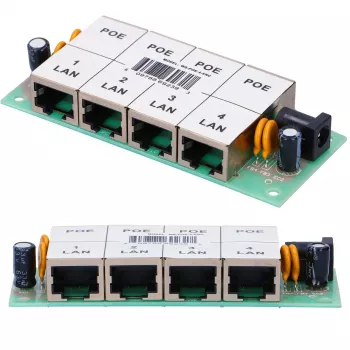 PoE-injektori Extralink 4-porttia 4x 100 Mb/s RJ45, Fast Ethernet, 48 V, ilman koteloa