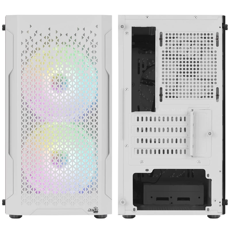 ATX AEROCOOL TRINITY MINI FRGB MICRO MINI TOWER -KOTELO LASIPANEELILLA (VALKOINEN)