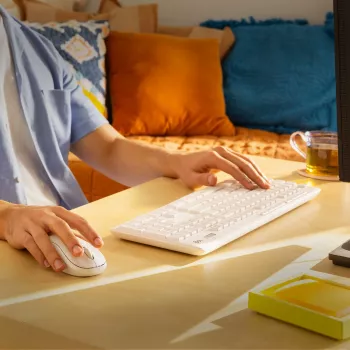 Logitech MK295 hiljainen näppäimistö & hiiri -sarja, valkoinen, langaton USB-vastaanottimella, sveitsiläinen asettelu, 920-009872