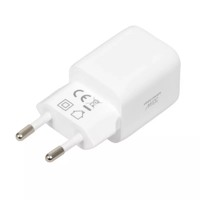 USB-laturi IBOX ILUC42W 42W (max. 33W), 1×USB-C PD3.0, 1×USB-A QC3.0, 100–240V, valkoinen