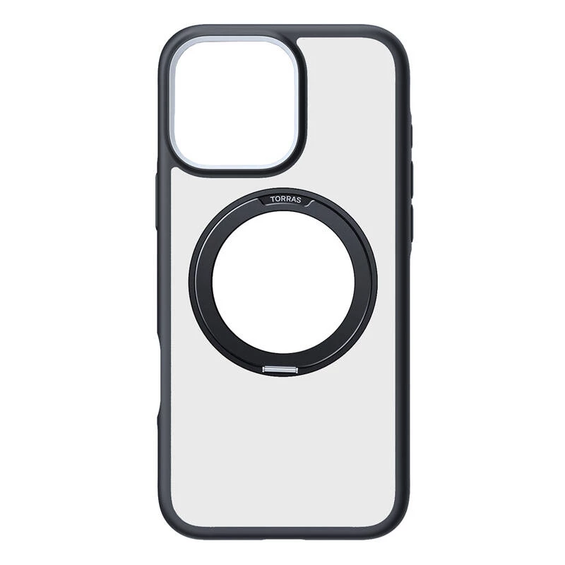 Suojakotelo Torras Ostand R Fusion iPhone 16 Pro Maxille – musta