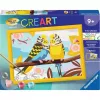 CreArt - Farbenfrohe Wellensittiche, maalaus