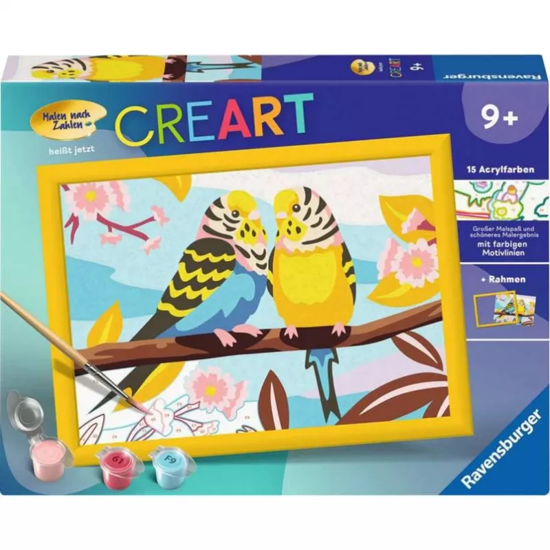 CreArt - Farbenfrohe Wellensittiche, maalaus