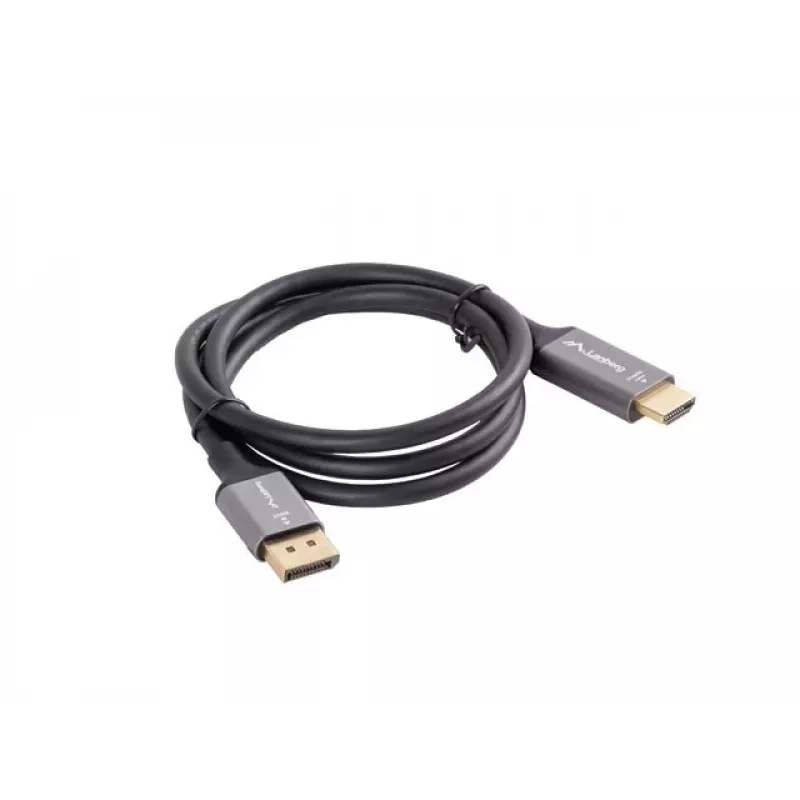 DisplayPort(M)-HDMI(M)-kaapeli 1 m 4K musta ja hopea