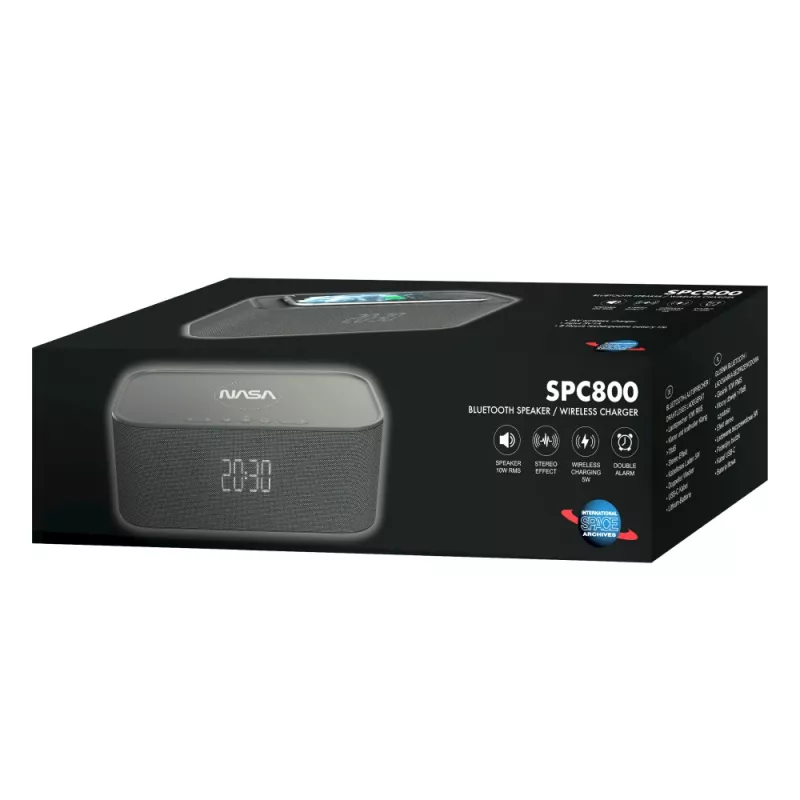 NASA SPC800 Bluetooth-kaiutin / herätyskello / langaton laturi