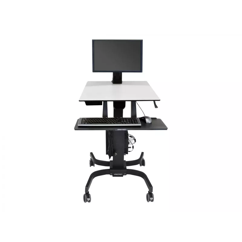 Ergotron WorkFit-C - Single LD Sit-Stand -työasema - multimediavaunu - musta - harmaa - 7,3 kg - 61 cm (24 inch) - 75 x 75, 100 x 100 mm - 360°