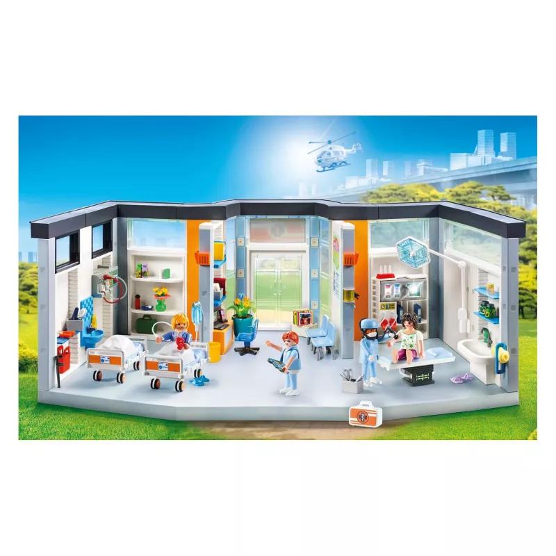 Playmobil 70191 leikkifiguuri sisustettu sairaalasiipi 297 osaa