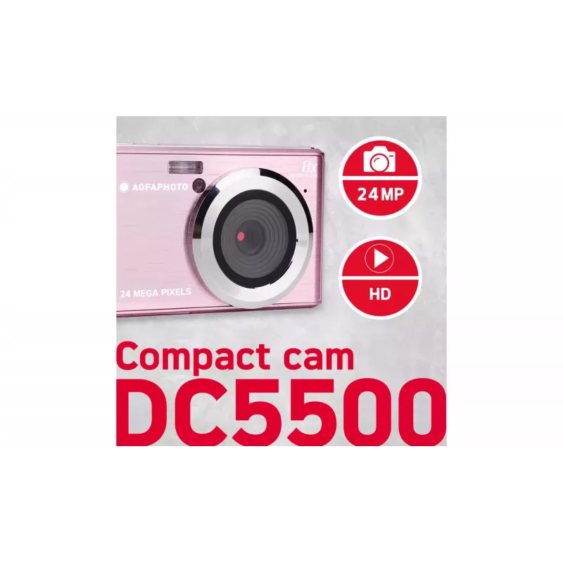 Kompaktikamera AgfaPhoto DC5500 24 MP CMOS 5600 x 4200 pikseliä pinkki