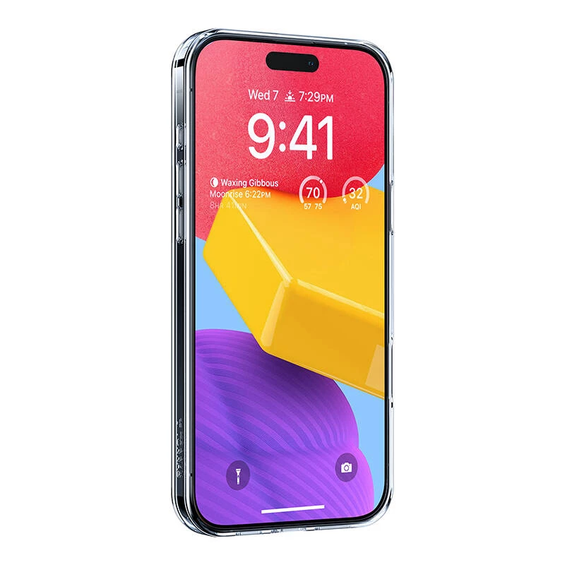 Suojakotelo Torras Ostand Pro iPhone 16 Plusille, läpinäkyvä ohut istuvuus, TPU/PC