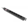 Rack PDU 19 tuuman LANBERG PDU-06F-0200-IEC-BK 1U 10A 6× Schuko 2 m