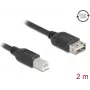 USB 2.0 kaapeli DELOCK 81531 — 2 m, USB B – USB A, musta, kullatut kontaktit