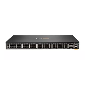 HPE - Aruba sarja - Aruba 6300F - kytkin - L3 - hallittava - 48 x 10/100/1000 + 4 x 1 Gigabit / 10 Gigabit / 25 Gigabit / 50 Gigabit SFP56 (Uplink / Stacking) etu ja sivu taakse