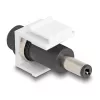 DeLOCK Keystone-moduuli DC 5,5 x 2,1 mm naaras DC 5,5 x 2,5 mm uros valkoinen