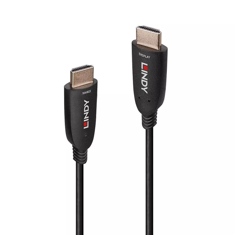 Lindy 10m kuitu-hybridi-HDMI-8K60-kaapeli, 10 m, HDMI Type-A (standardi), HDMI Type-A (standardi), 48 Gbit/s, musta