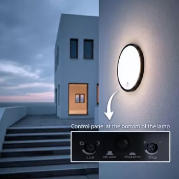 LED-valaisin PIR-tunnistimella MACLEAN MCE525 B – ulkoseinävalaisin, liiketunnistimella toimiva LED