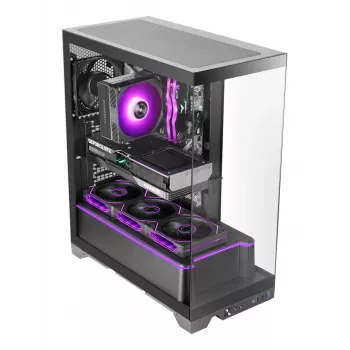 TACENS Mars Gaming MCPRISMA Midi Tower -tietokonekotelo, musta, karkaistu lasi, tukee ATX/Micro-ATX/Mini-ITX, 2x 3,5