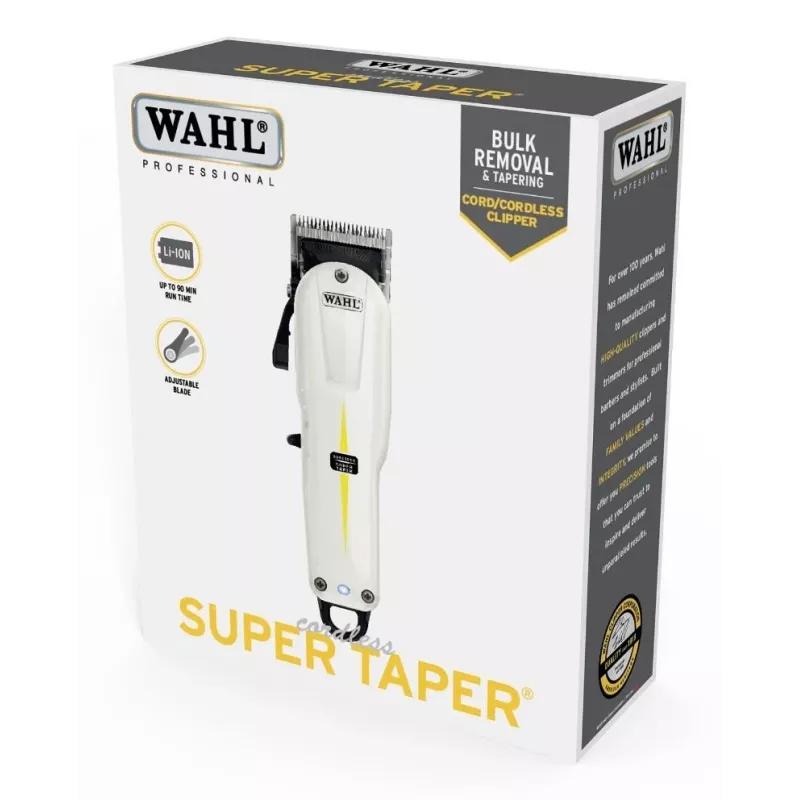 WAHL Cordless Super Taper musta, valkoinen, litiumioni (Li-Ion)