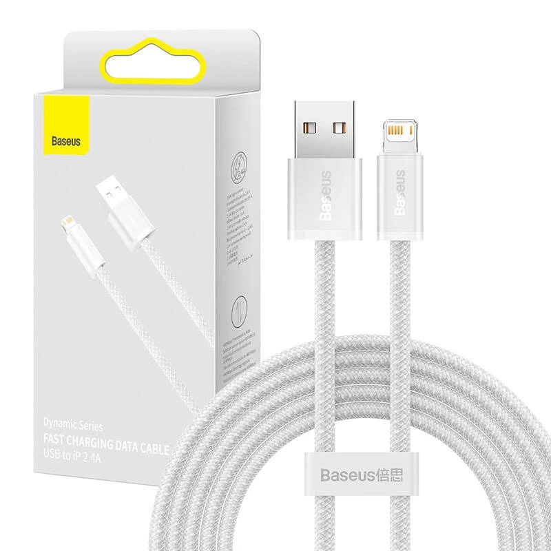 Baseus Dynamic -kaapeli USB–Lightning, 2,4A, 2m (valkoinen)