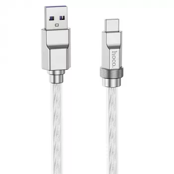 Silikonikaapeli HOCO Type-A - Type-C, 100 W, läpinäkyvä, 1 m
