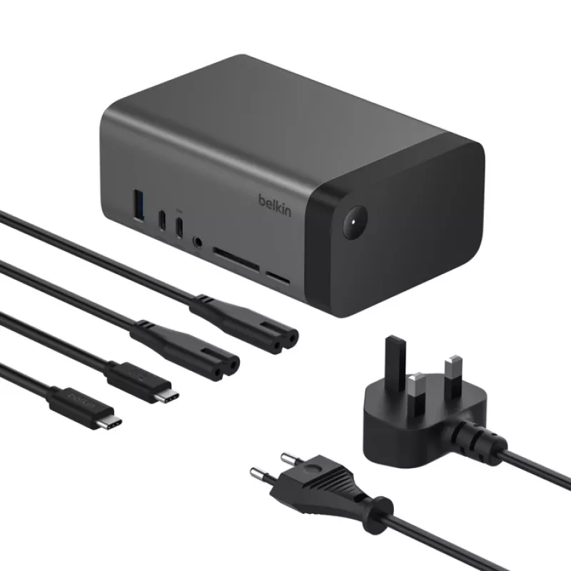 Belkin Connect USB Type-C -keskitin 10000 Mbit/s harmaa